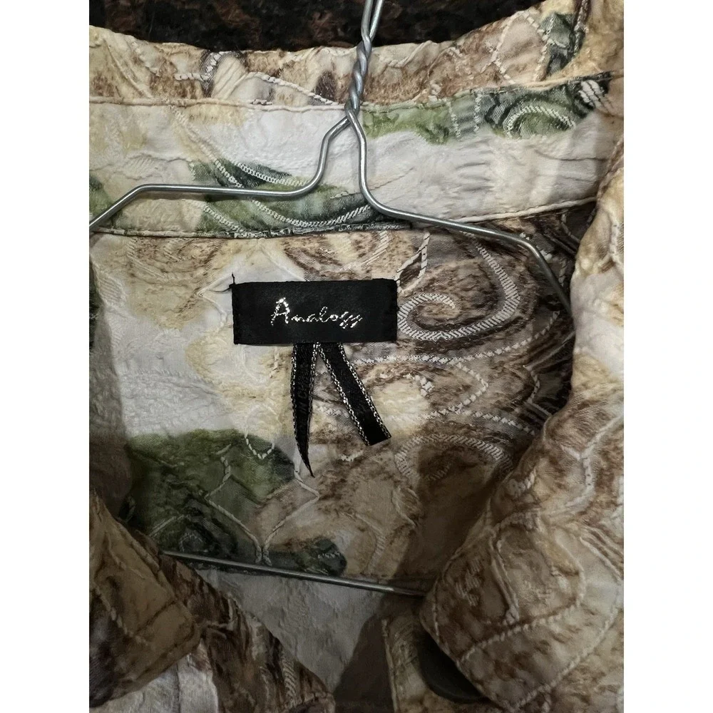 Analogy Women's Floral Jacket   Long Sleeve Cotton blend Boho-Chic - Picture 3 of 6